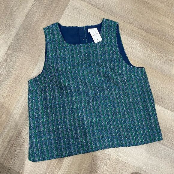 J Crew Tweed button-back shell Size 12 - Picture 6 of 8